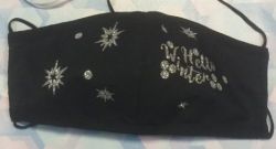 Маска чорна Сніжинка світловідбиваюча 1слой бязь, 2 шар бязь 