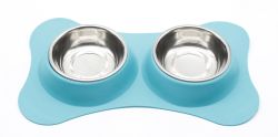 Силіконовий килимок + 2 миски по Бірюзовий 3520 см. 