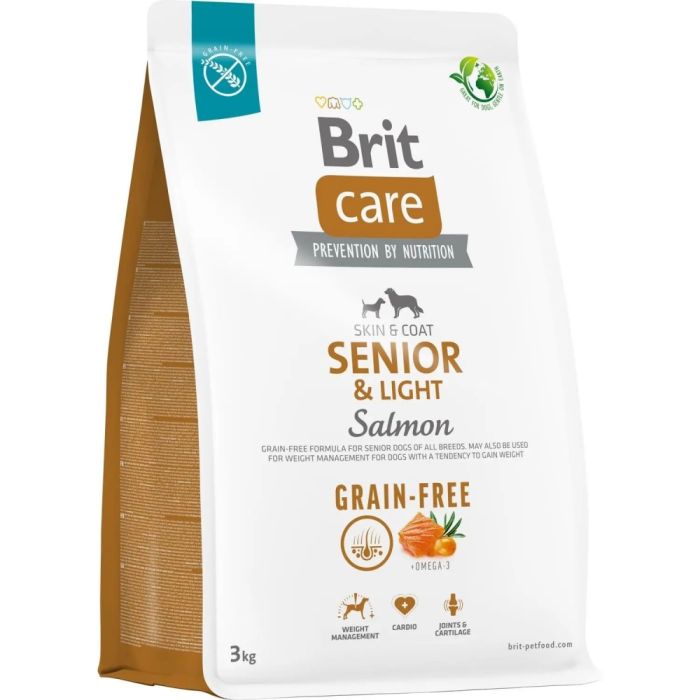 Brit Care Dog Grain-free Senior  Light - Сухий беззерновий корм із лососем для літніх собак усіх порід 3 кг