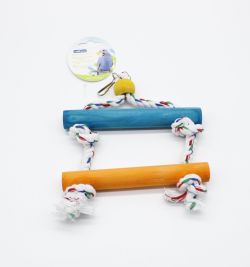 Іграшка для папуг деревяна з мотузкою. 2918 см.