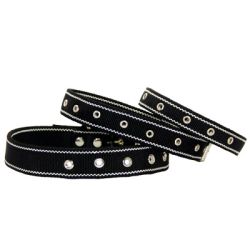 Нашийник для собак, подвійний капрон, чорний 31-63 см