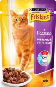 Friskies яловичина  ягня в підливі для кішок 100 г Felix 100г для кішок яловичина  ягня в підливі