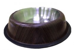 Миска з нержавіючої сталі з деревяним каркасом d 26см 0,900 мл