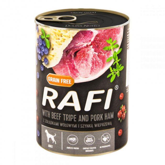 Dolina Noteci Rafi консерви для собак (65) паштет яловичина з шинкою, лохина і журавлина 800г