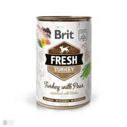Brit Fresh Вологий корм для собак з індичкою та горошком 400 г 