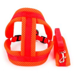 Шлея сітка і поводок, М (438-48120 см) Помаранчево-червоний