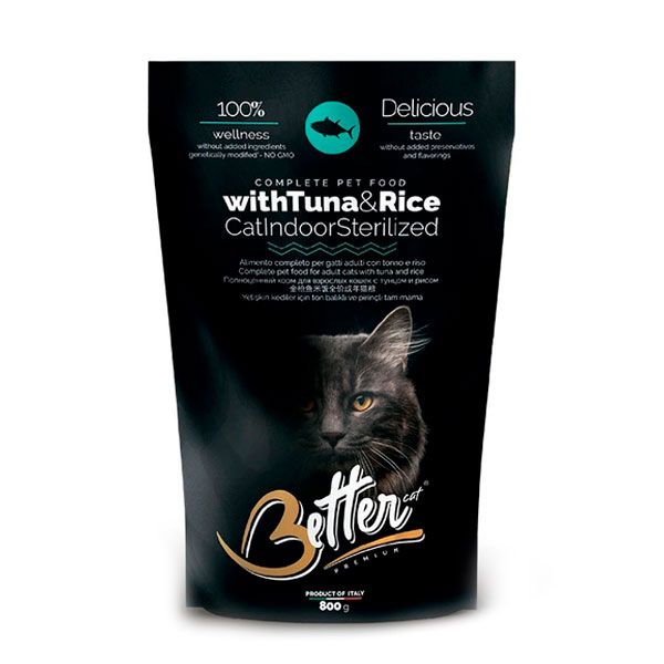 Better Adult Cat Indoor  Sterilised Tuna  Rice для стерилізованих котів з тунцем і рисом, 800г 