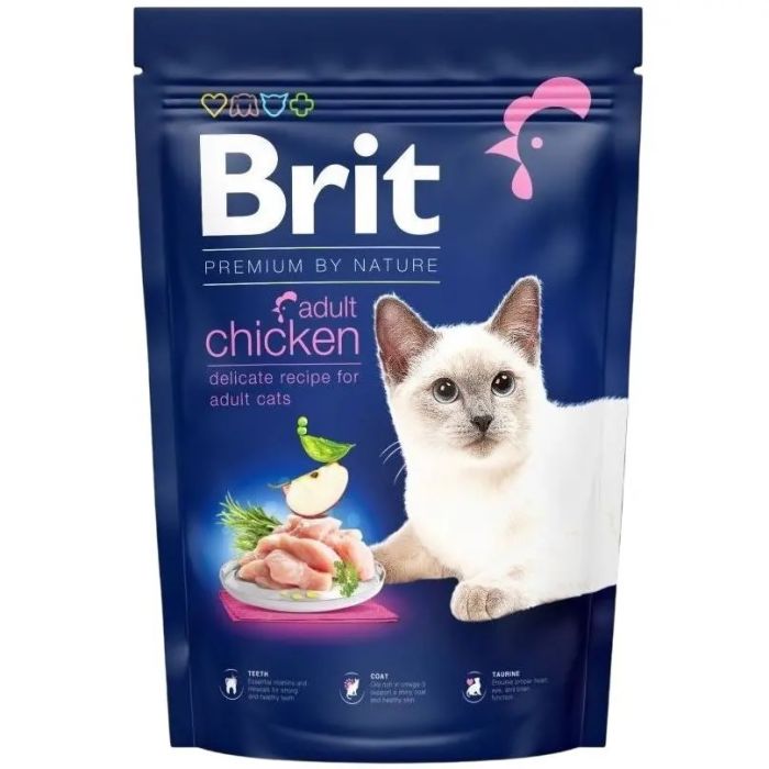 Сухий корм для котів Brit Premium Nature Cat Adult Chicken з куркою 300 г