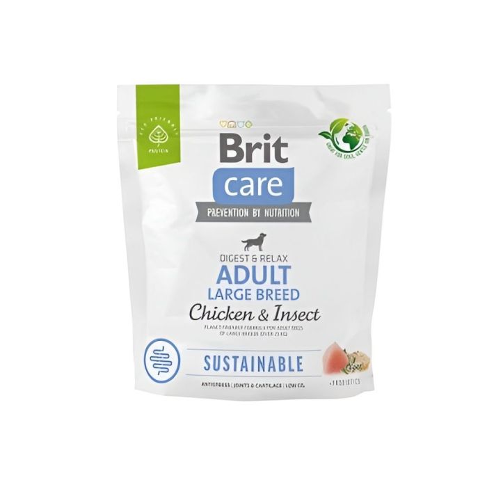 Brit Care Dog sustainable Adult Large для дорослих собак великих порід з куркою та комахами 1 кг
