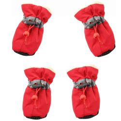 Черевики для собак з плащової тканини на флісі 1 50х35 мм Червоний