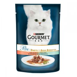 Gourmet Perle консерви для кішок з лососем і сайдою 85г 580000 Gourmet Perle консервы для кошек с лососем и сайдой 85г 580000