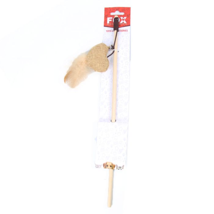 Вудка-Дражнилка для кішок 40см Ловець снів з пухом CH-082D 1шт