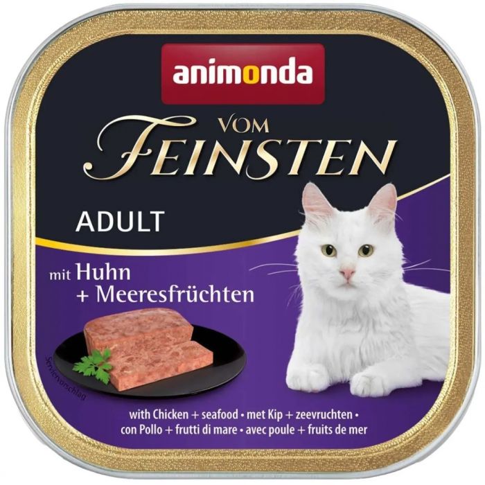 Animonda Vom Feinsten Adult with Chicken + Seafood Вологий корм для котів з куркою та морепродуктами, 100 г 