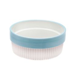 Миска керамічна у гумовому чохлі блакитна, 350 мл 