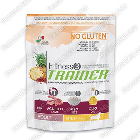 Trainer Fitness3 Adult Mini With Lamb Rice Oil для собак дрібних порід з ягням Акція 2кг + 800г