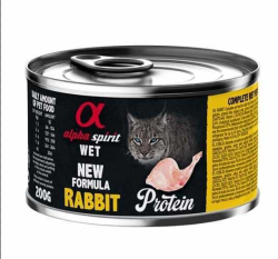 Вологий корм Alpha Spirit Rabbit для дорослих котів, з кроликом, 200 г AS Rabbit Консерва дкотів АС Реббіт Едалт Кет 200г 1285