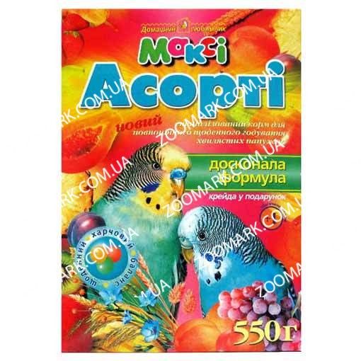 Корм Максі для хвилястих папуг асорті 550г