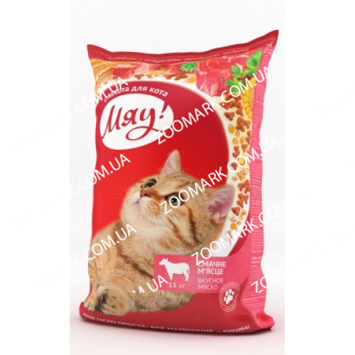 Мяу З мясом сухий корм для кішок 11 кг Мяу Мясо сухий корм для кішок 11 кг